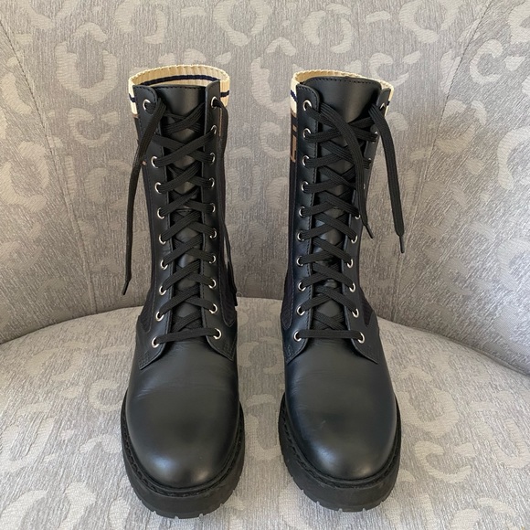 Fendi Black Combat Boots size 38.5 - Picture 2 of 10